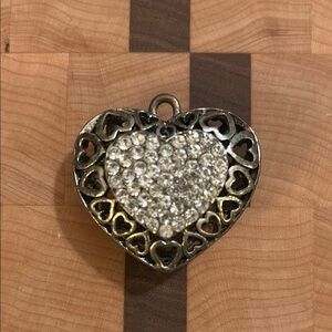Vintage Heart-Shaped Rhinestone Pendant